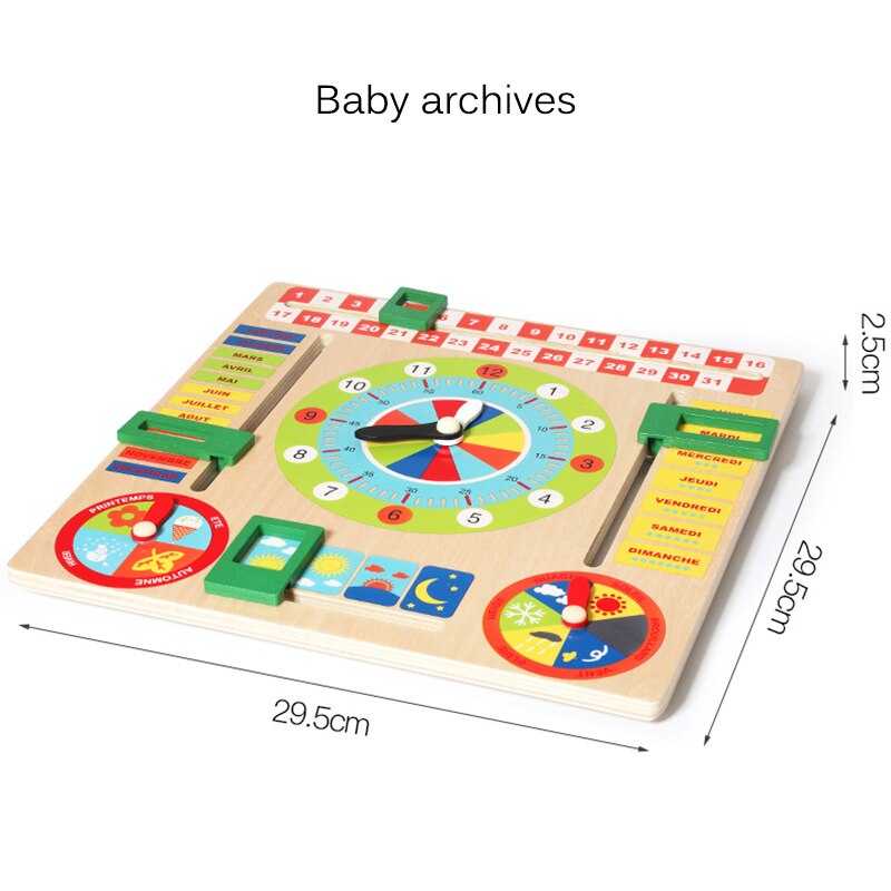 Calendar clock building block toy