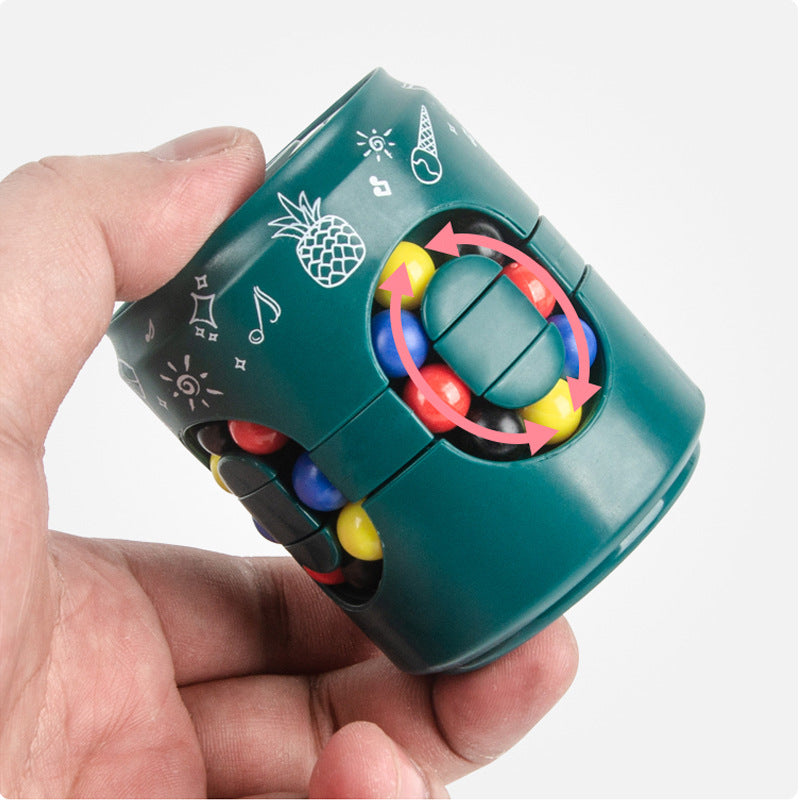 Can Cube Top Magic Colorful Beans Finger Spinning Relieves Stress