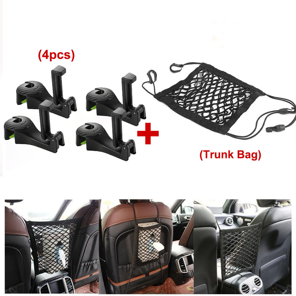 Car Headrest Hook with Phone Holder Seat Back Hanger for Bag Handbag Purse Grocery Cloth