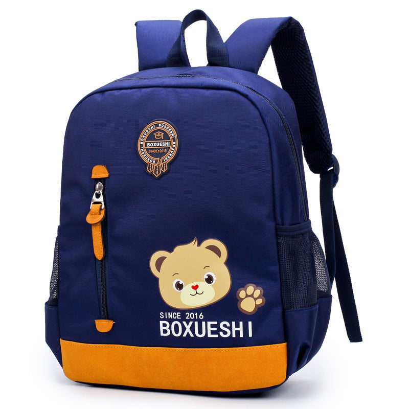 A cartoon bear nursery school schoolbag, schoolbag, schoolboy, boy and boy, baby boy and baby travel back