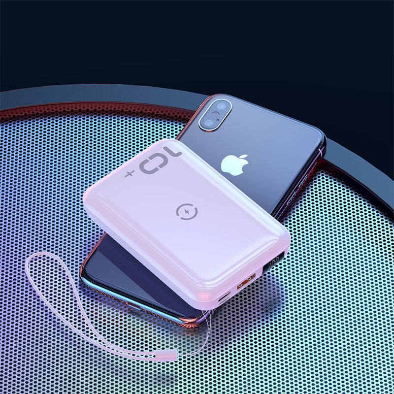 Small square wireless fast charge mobile power LED digital display portable 10000mAh