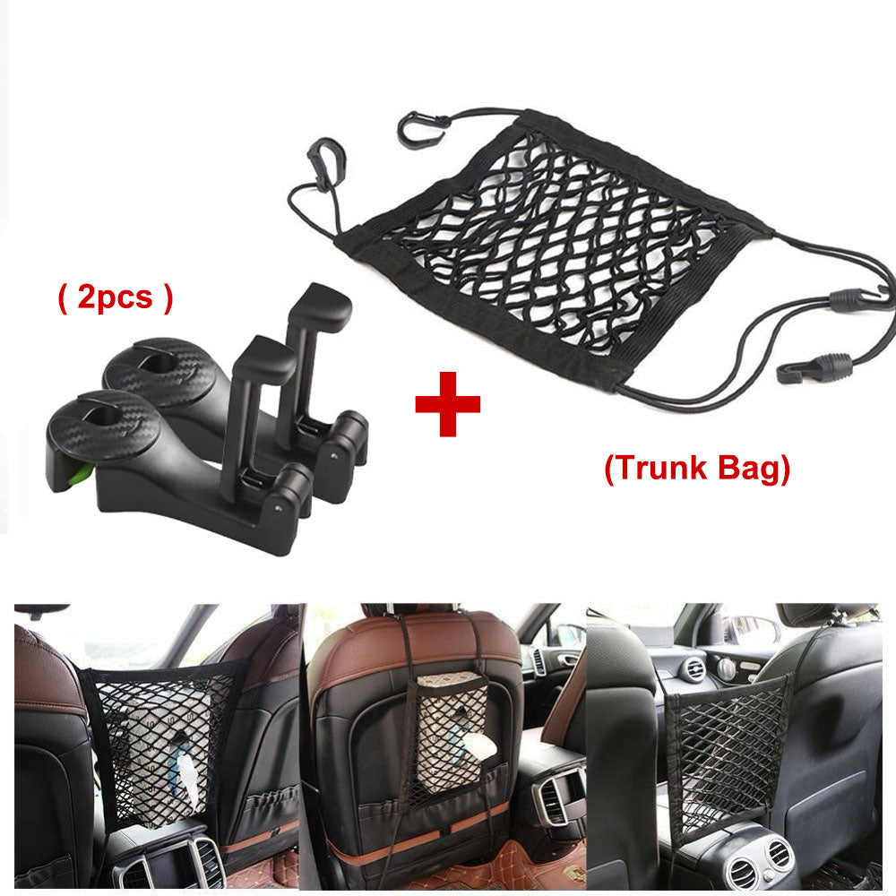 Car Headrest Hook with Phone Holder Seat Back Hanger for Bag Handbag Purse Grocery Cloth